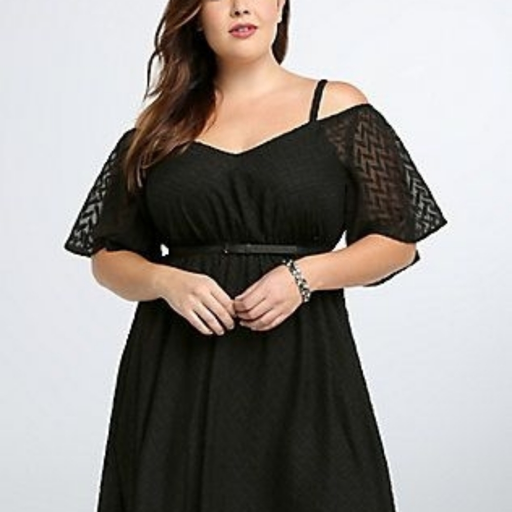 Torrid Black Cold Shoulder Dress
